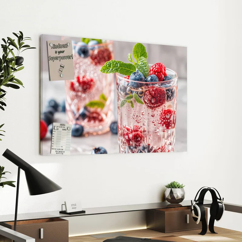 Metall Magnettafel - Limonade mit Beeren