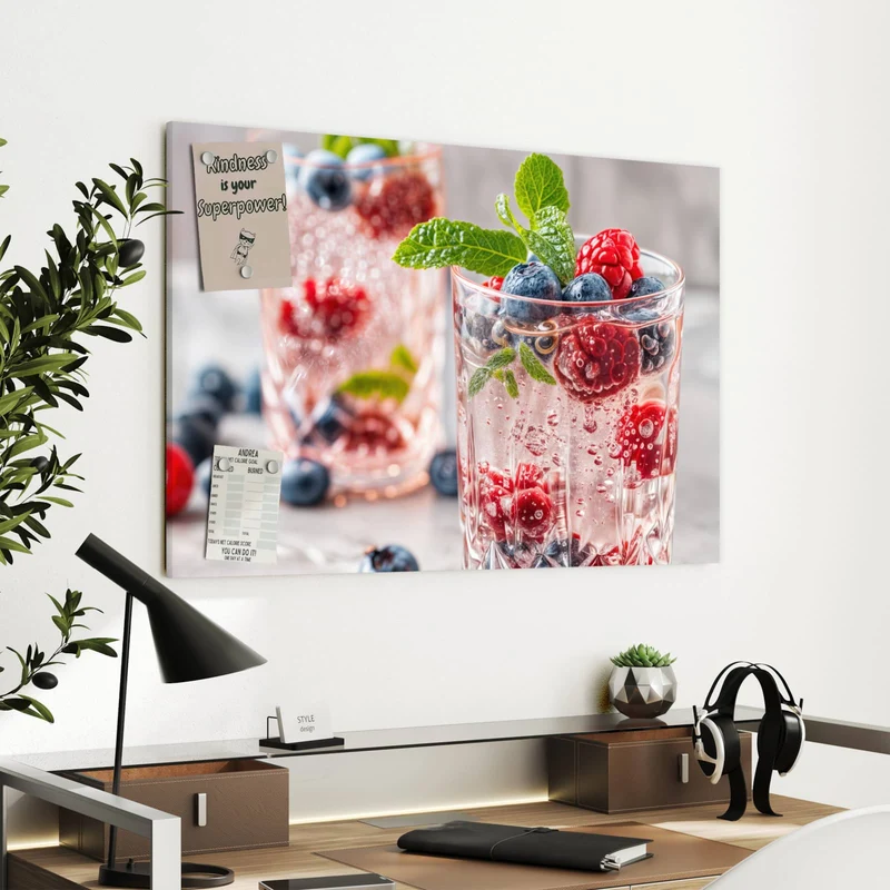 Metall Magnettafel - Limonade mit Beeren