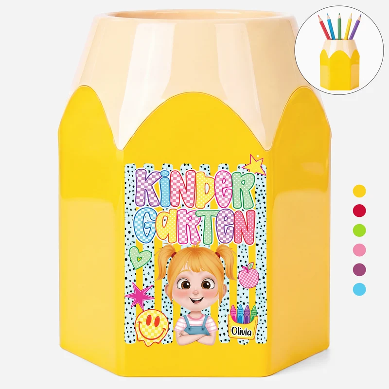 Kindergarten - Personalisiertes Geschenk | Stiftehalter Kinder Streifen