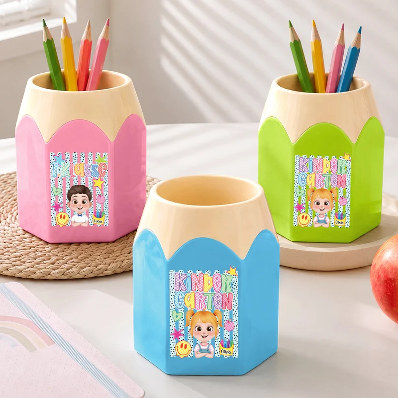 Kindergarten - Personalisiertes Geschenk | Stiftehalter Kinder Streifen