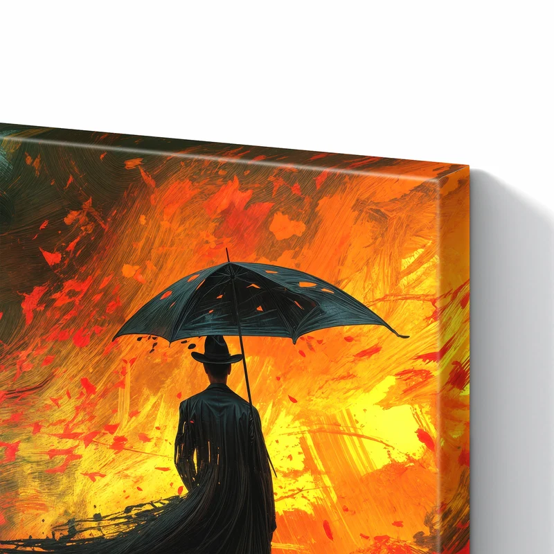 Metall Magnettafel - Silhouette mit Schirm