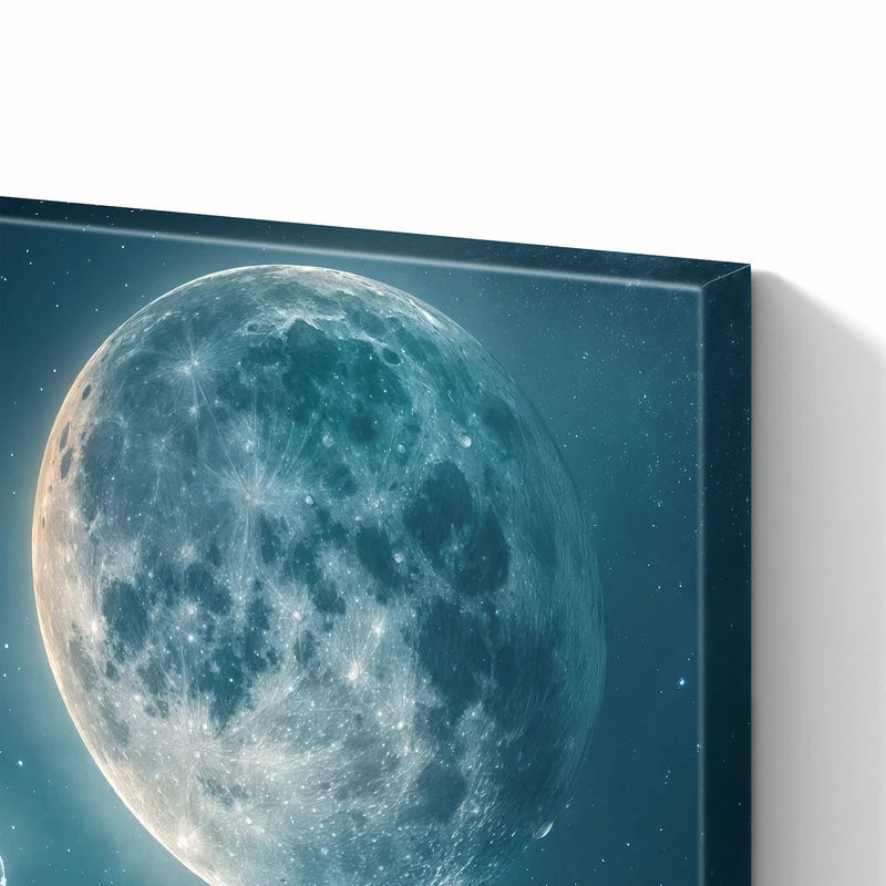 Metall Magnettafel - Mond über Wolken