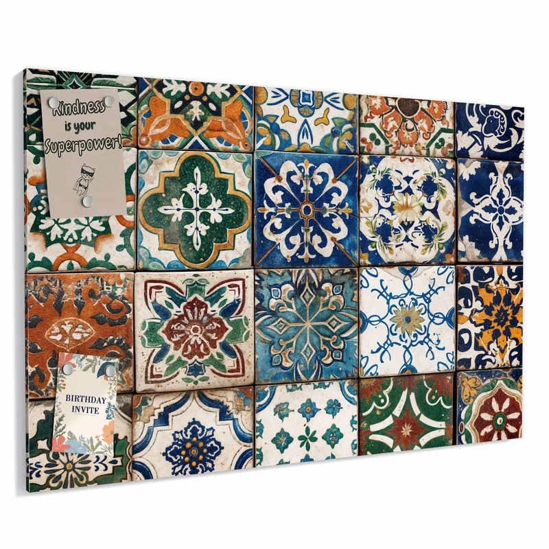 Metall Magnettafel - Mediterrane Fliesen