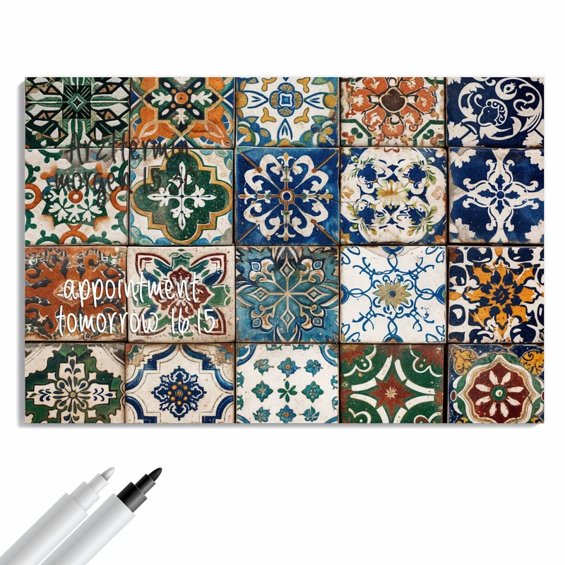 Metall Magnettafel - Mediterrane Fliesen