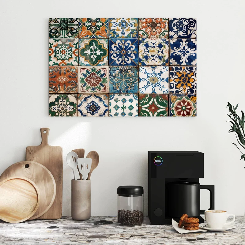 Metall Magnettafel - Mediterrane Fliesen