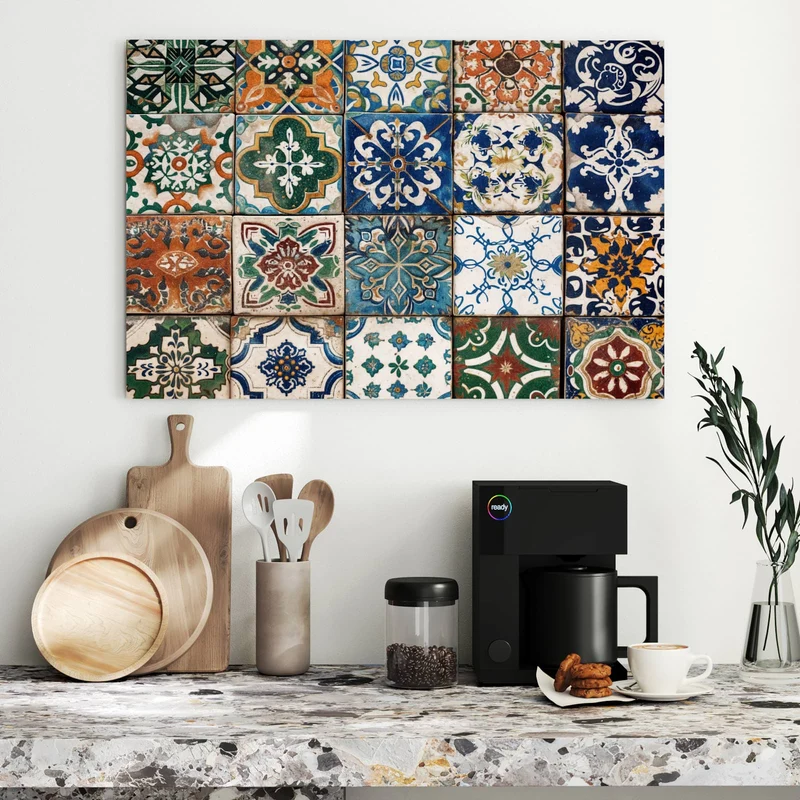 Metall Magnettafel - Mediterrane Fliesen
