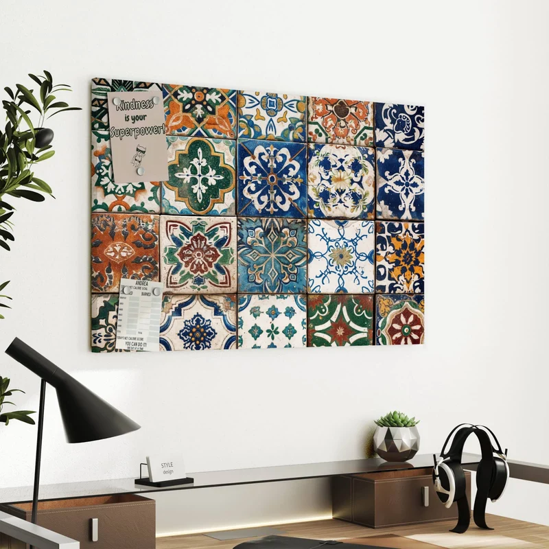 Metall Magnettafel - Mediterrane Fliesen