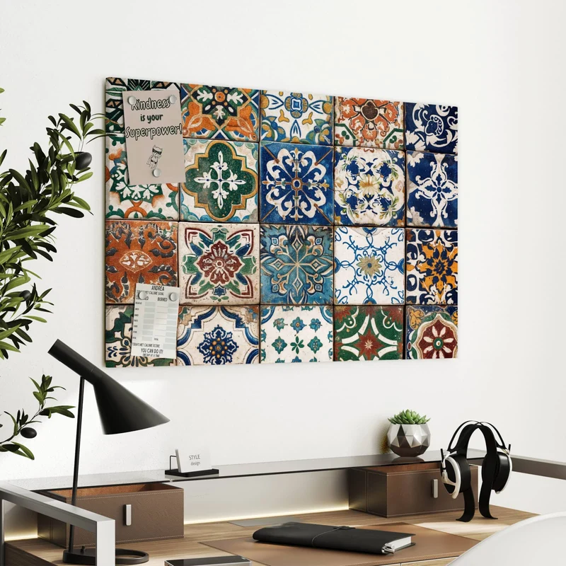 Metall Magnettafel - Mediterrane Fliesen