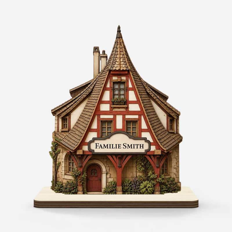 Neues Zuhause - Personalisierte Geschenke Familie | Holzaufsteller Mit Standfuß