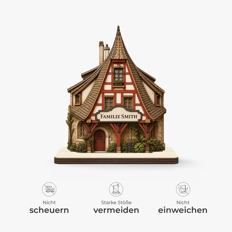 Neues Zuhause - Personalisierte Geschenke Familie | Holzaufsteller Mit Standfuß