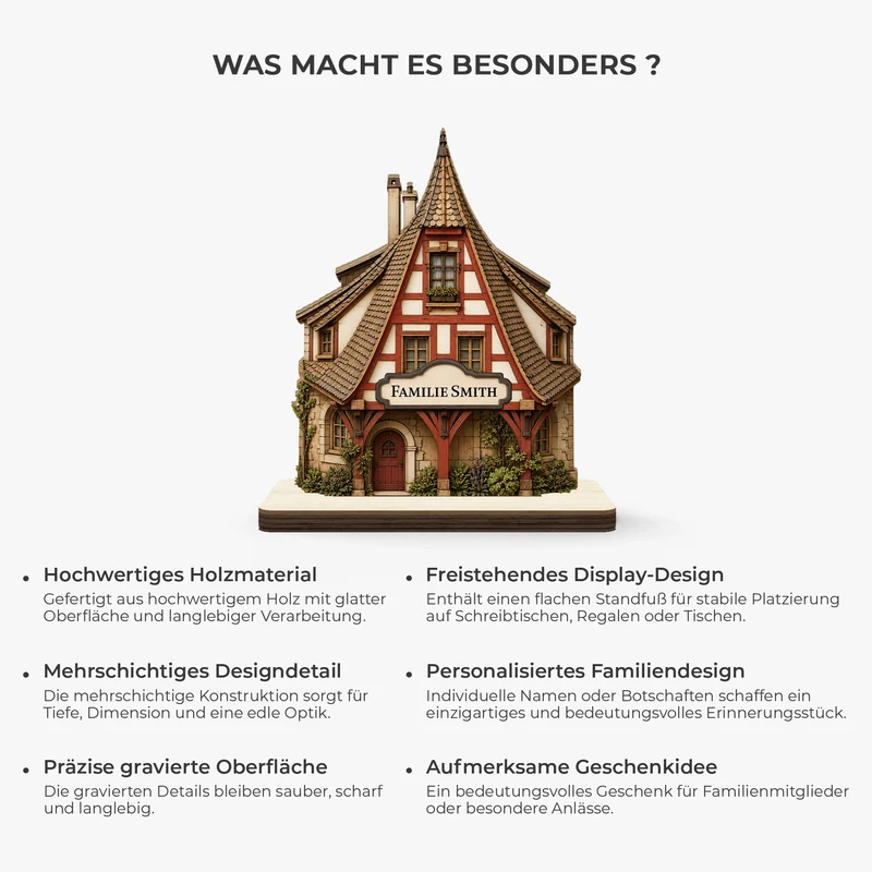 Neues Zuhause - Personalisierte Geschenke Familie | Holzaufsteller Mit Standfuß