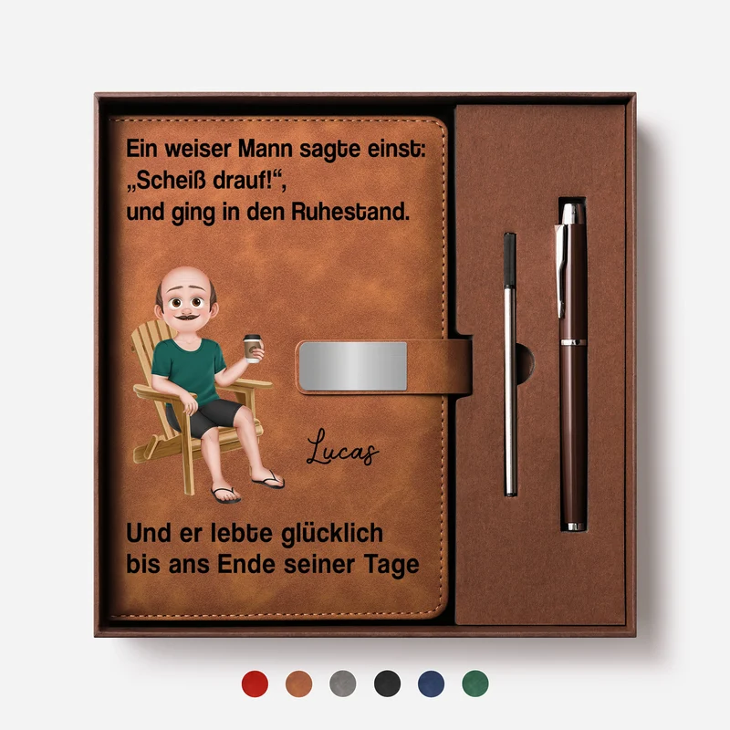Eine Weise Person Sagte Einst Scheiß Drauf Und Ging In Den Ruhestand - Personalisiertes Geschenk | Notizbuch Mit Stift