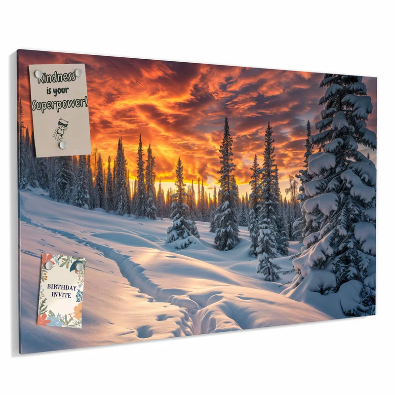 Metall Magnettafel - Schneewehen im Abendrot