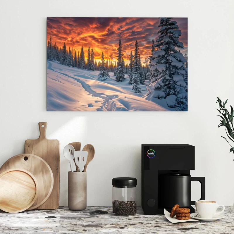 Metall Magnettafel - Schneewehen im Abendrot