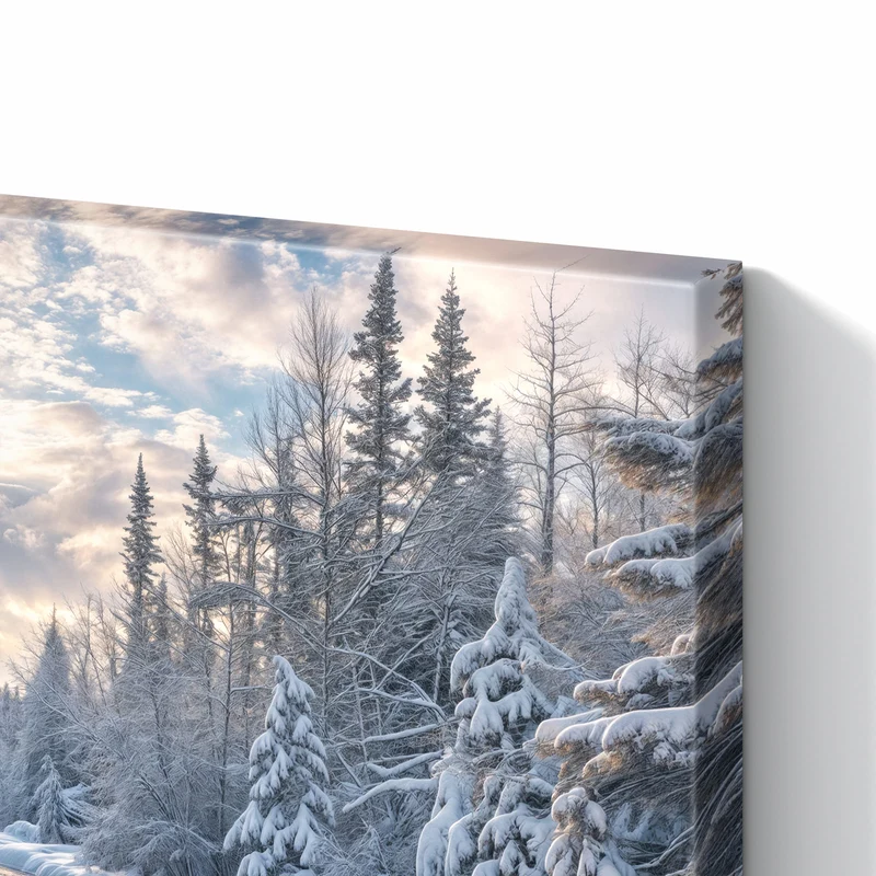 Metall Magnettafel - Verschneiter Flusslauf