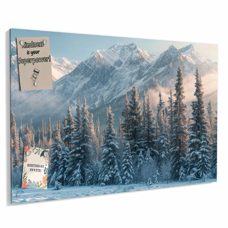 Metall Magnettafel - Schneebedeckte Berge