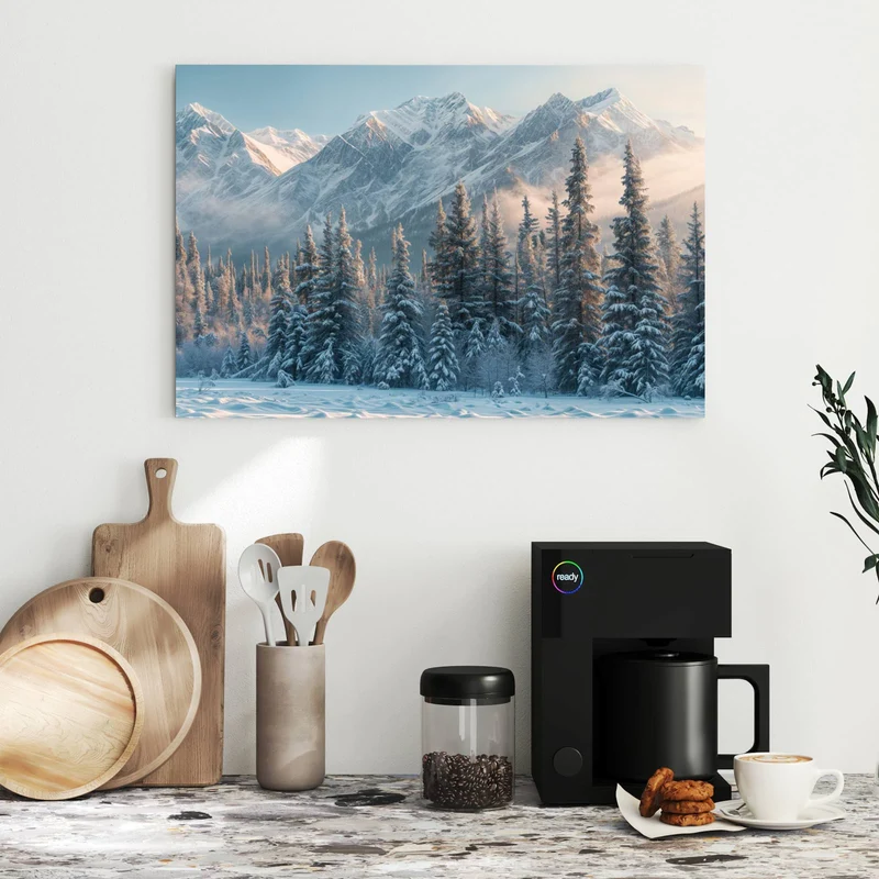 Metall Magnettafel - Schneebedeckte Berge