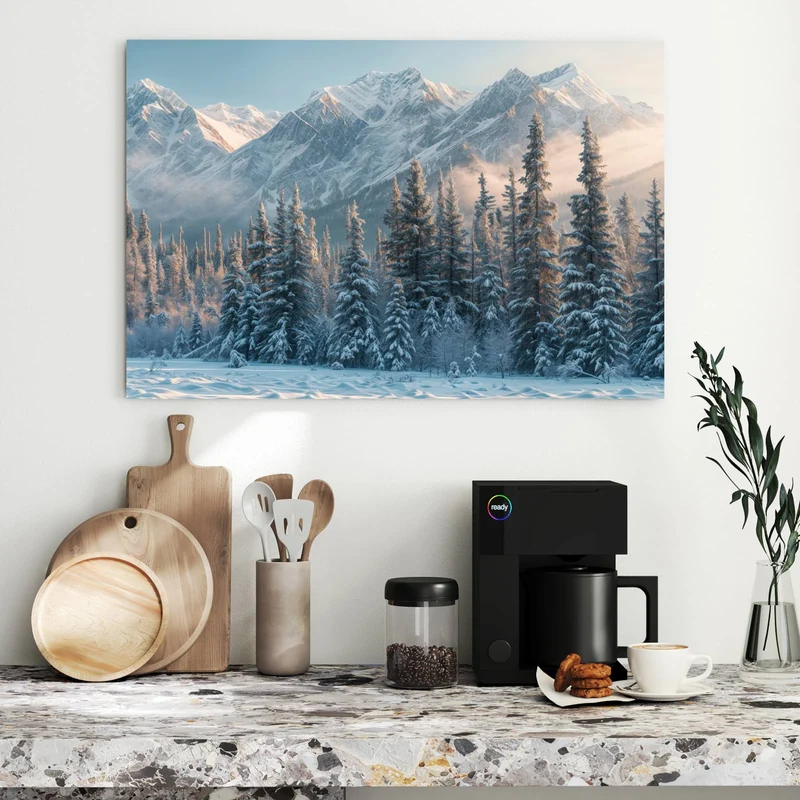 Metall Magnettafel - Schneebedeckte Berge