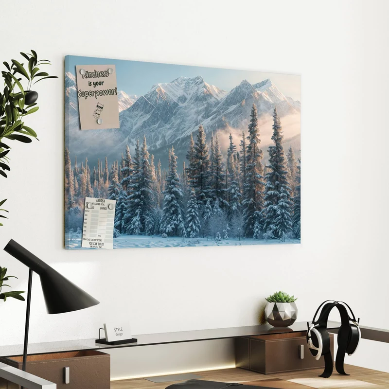 Metall Magnettafel - Schneebedeckte Berge