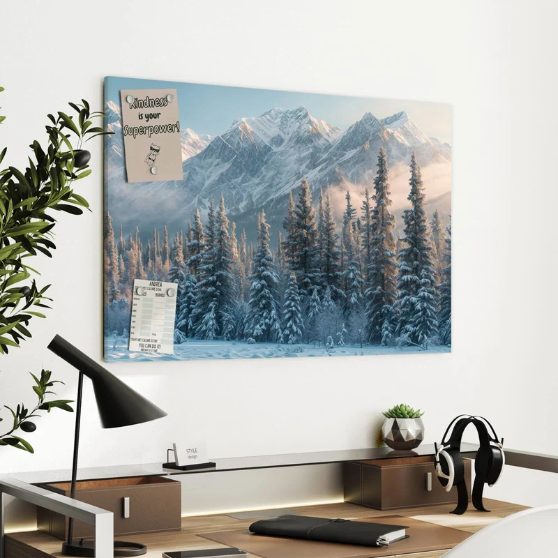 Metall Magnettafel - Schneebedeckte Berge