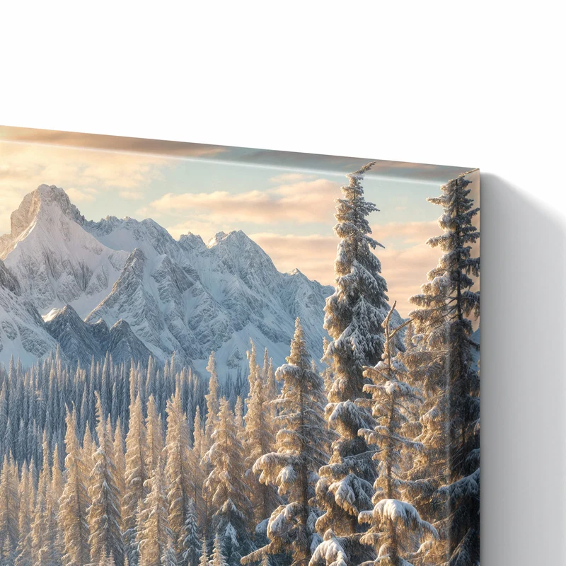 Metall Magnettafel - Verschneiter Tannenwald