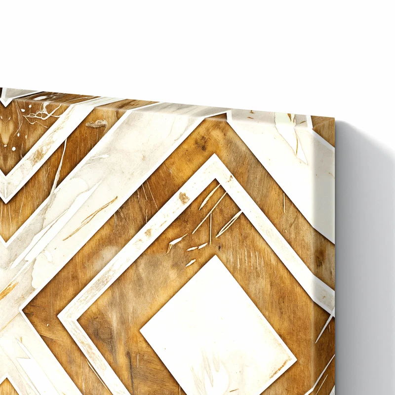 Metall Magnettafel - Rauten in Holzoptik