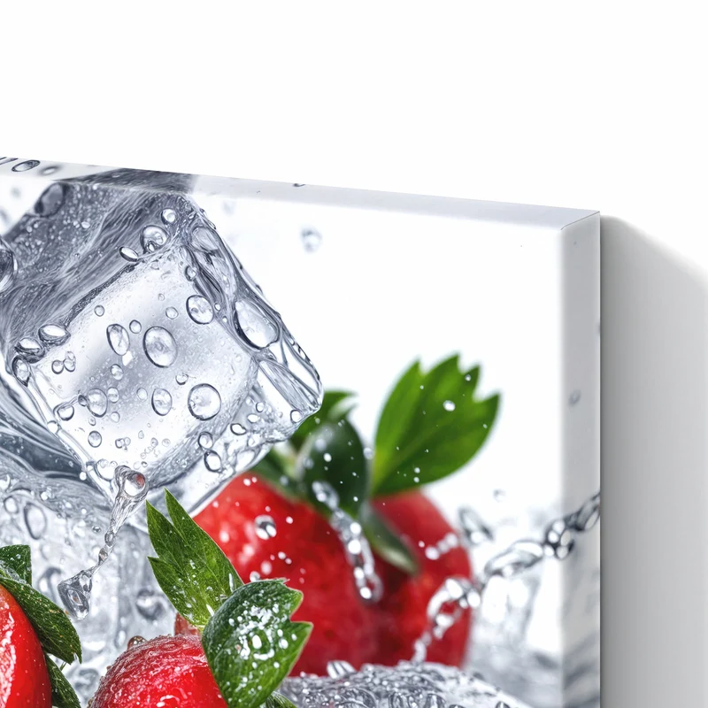 Metall Magnettafel - Erdbeeren auf Eis