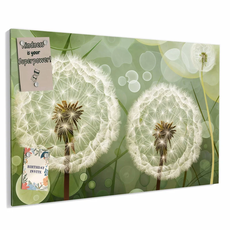 Metall Magnettafel - Zwei Pusteblumen