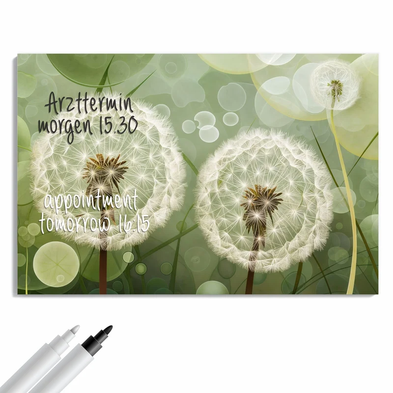 Metall Magnettafel - Zwei Pusteblumen