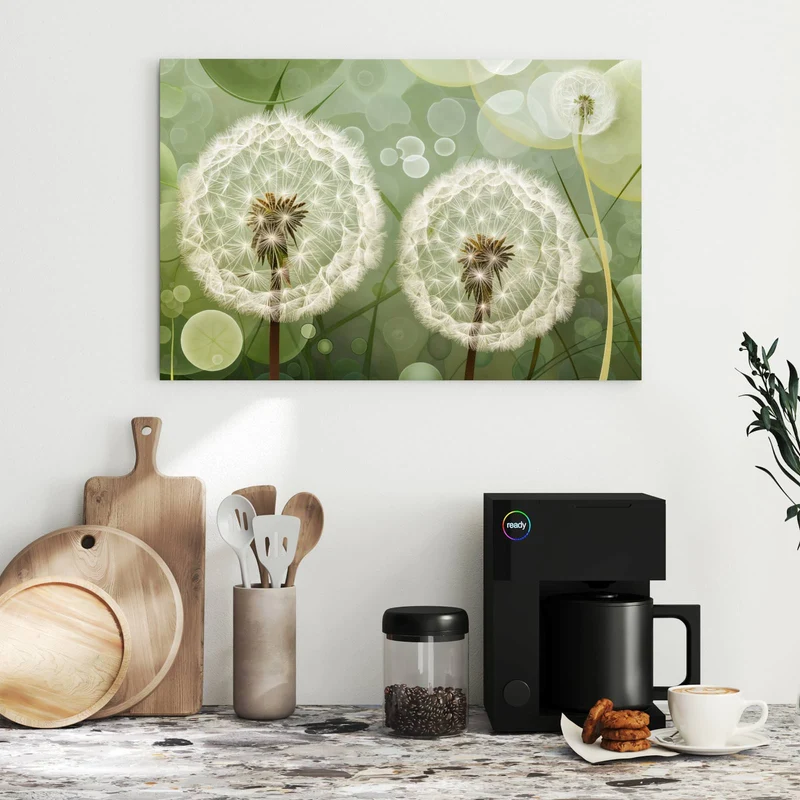 Metall Magnettafel - Zwei Pusteblumen