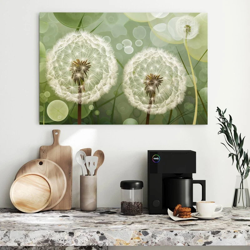 Metall Magnettafel - Zwei Pusteblumen
