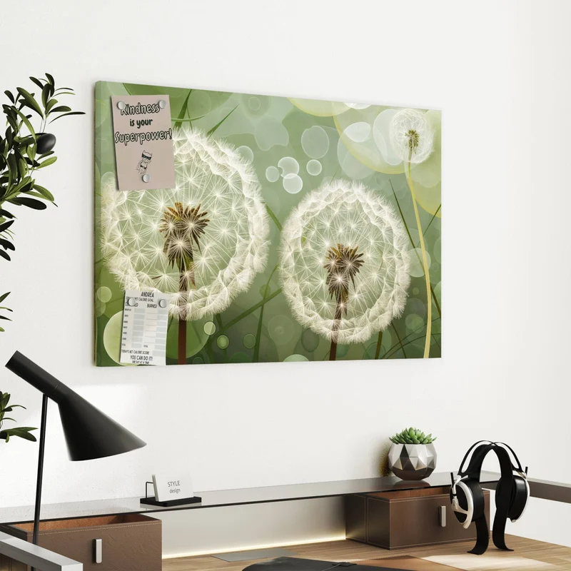 Metall Magnettafel - Zwei Pusteblumen