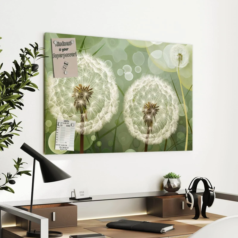 Metall Magnettafel - Zwei Pusteblumen
