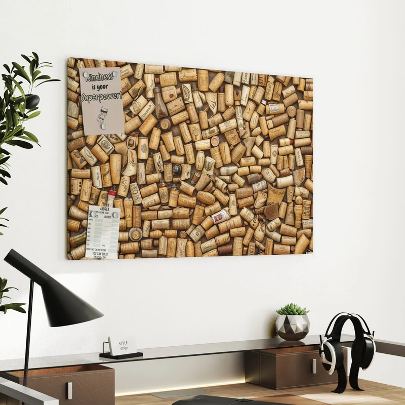 Metall Magnettafel - Weinkorken von oben