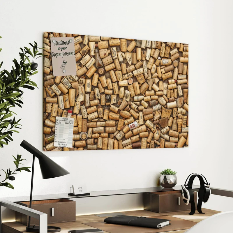 Metall Magnettafel - Weinkorken von oben