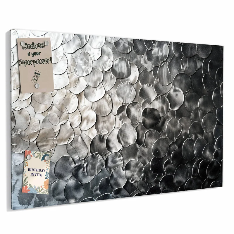 Metall Magnettafel - Silberne Schuppen