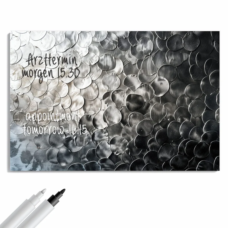Metall Magnettafel - Silberne Schuppen