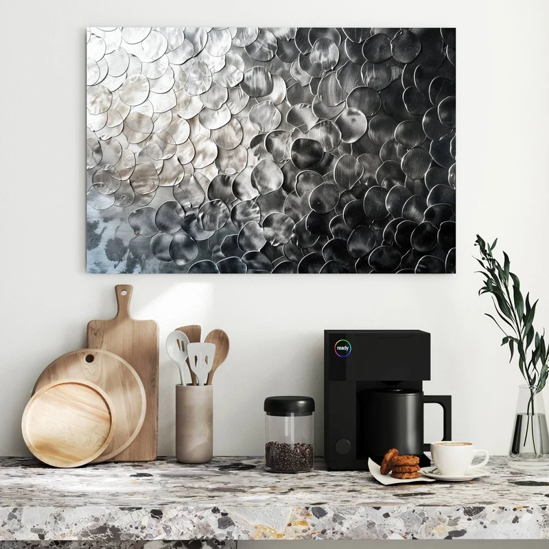 Metall Magnettafel - Silberne Schuppen