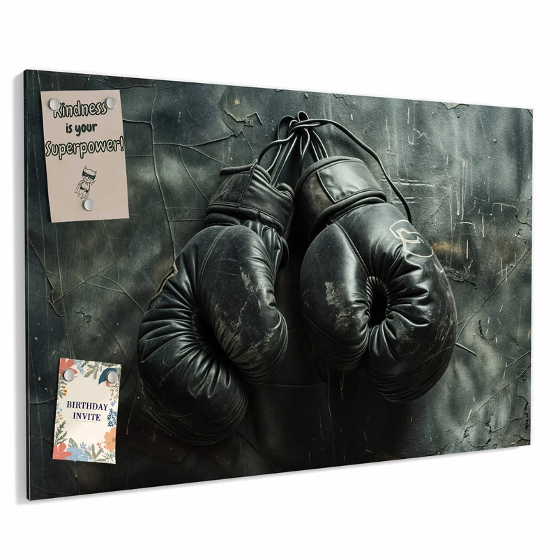 Metall Magnettafel - Boxhandschuhe an Wand