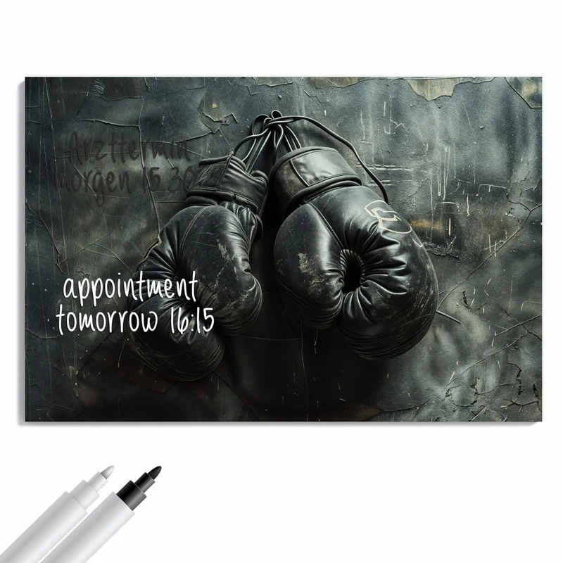 Metall Magnettafel - Boxhandschuhe an Wand