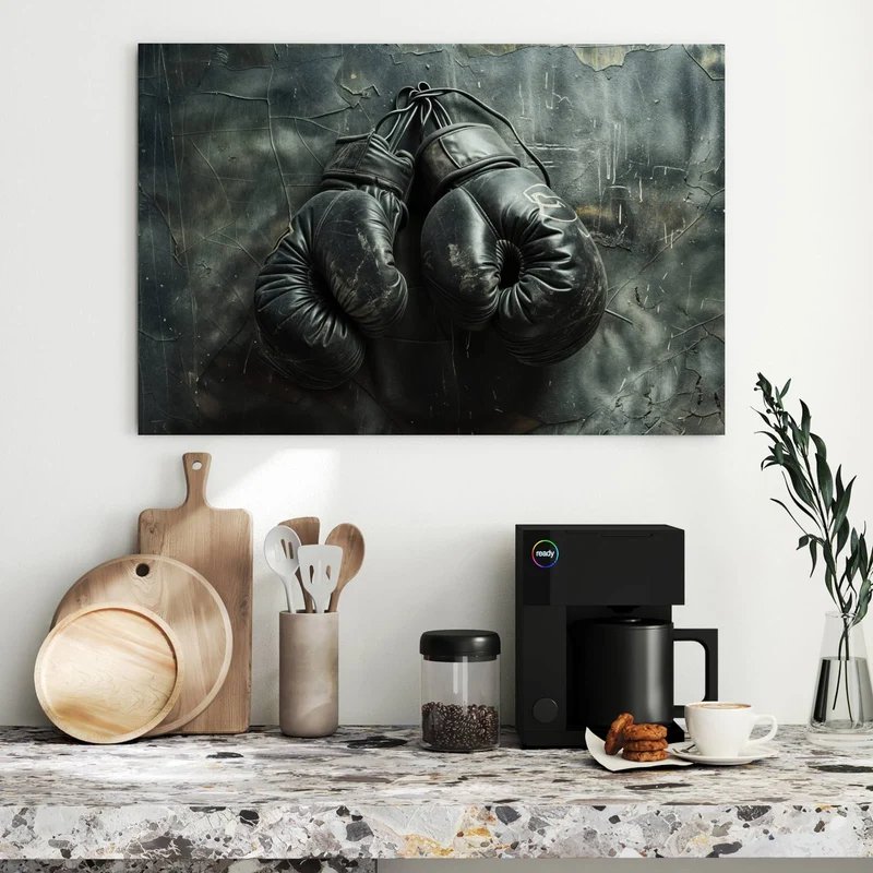 Metall Magnettafel - Boxhandschuhe an Wand