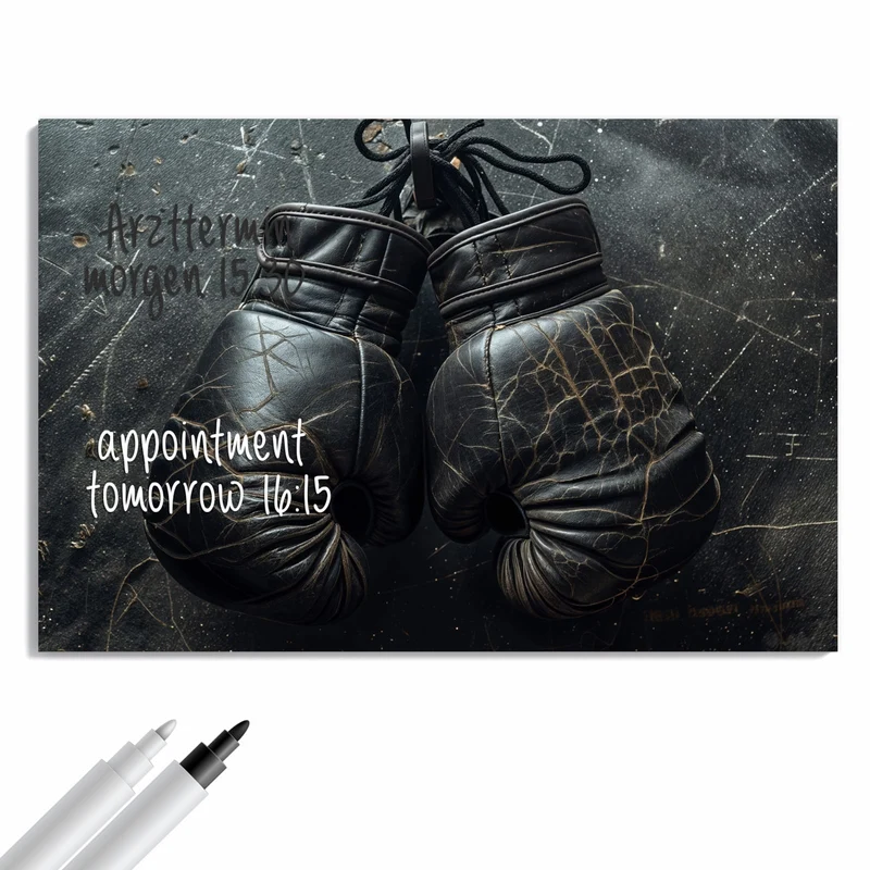 Metall Magnettafel - Liegende Boxhandschuhe