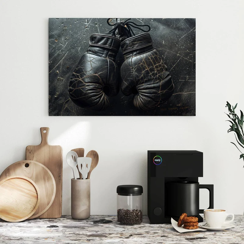 Metall Magnettafel - Liegende Boxhandschuhe