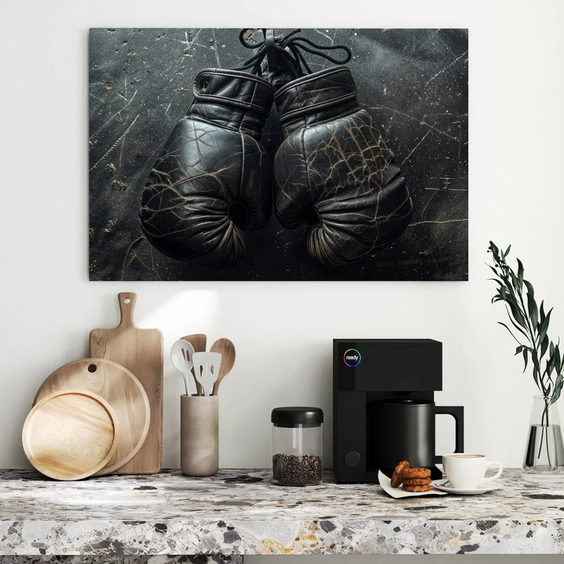Metall Magnettafel - Liegende Boxhandschuhe