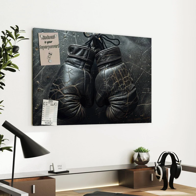 Metall Magnettafel - Liegende Boxhandschuhe