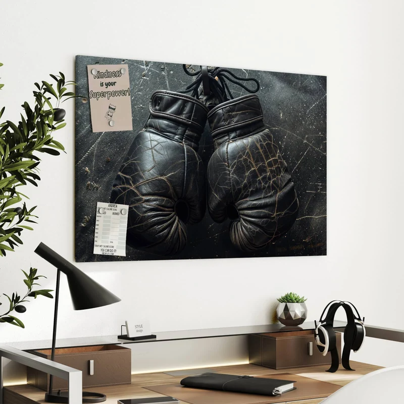 Metall Magnettafel - Liegende Boxhandschuhe