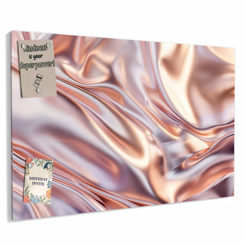 Metall Magnettafel - Seidenfalten in Kupfer
