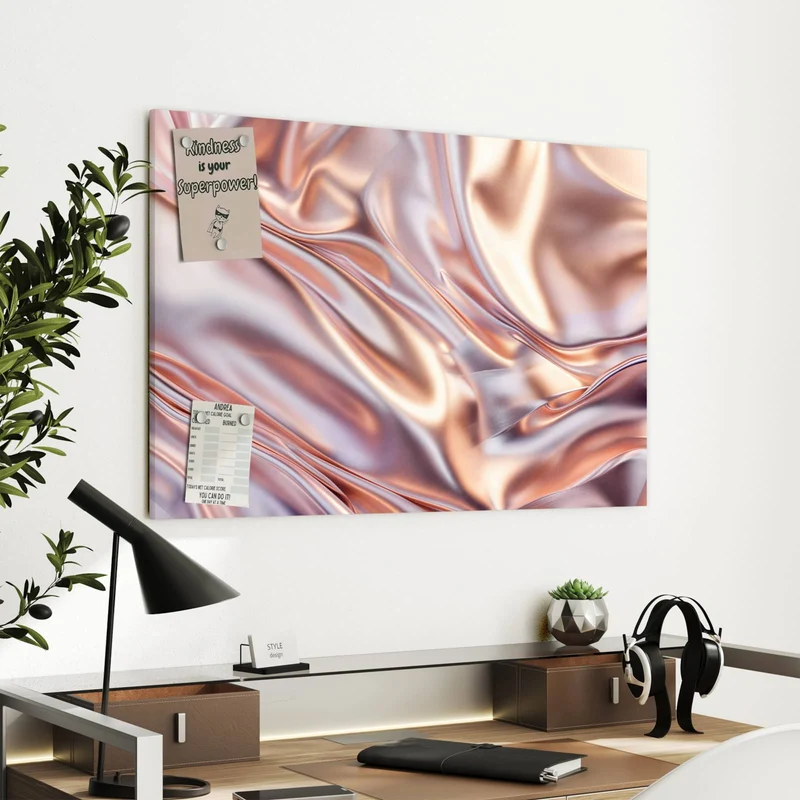 Metall Magnettafel - Seidenfalten in Kupfer