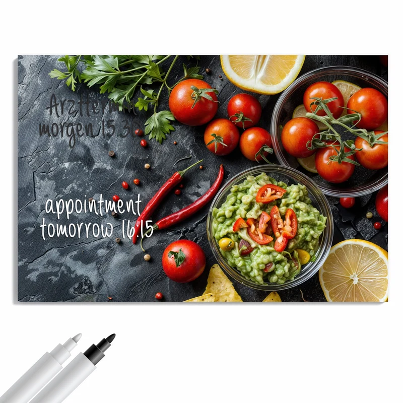 Metall Magnettafel - Guacamole mit Nachos