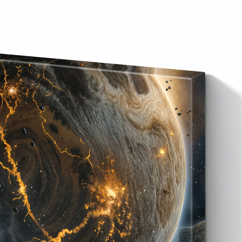 Metall Magnettafel - Planeten mit Lavarissen